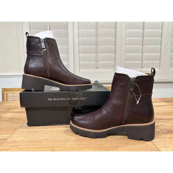 Naturalizer Darry Bootie Dark Brown Leather Size 6 NIB Water Repellant Platform - Picture 9 of 14